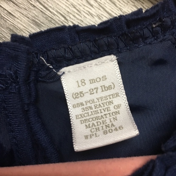 First Impressions | Navy Blue Pleated Dress Velvet - Picture 3 of 6